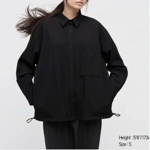 NWT Uniqlo x Theory Black Stretch Shirt Jacket Women's Fits XS-M